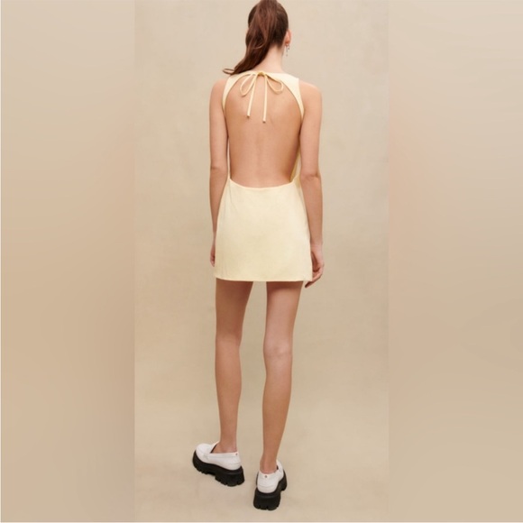 Maje Backless Short Shift Dress Yellow Size 38 - Picture 3 of 4